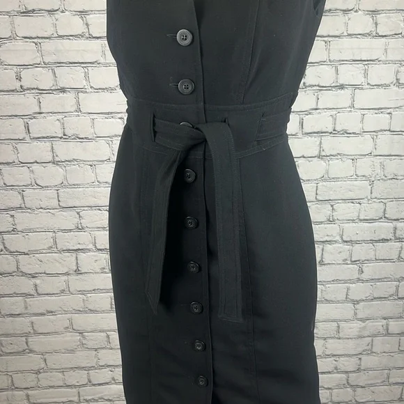 Calvin Klein Shift Dress - Button Up with Wrap Tie - Picture 3 of 6